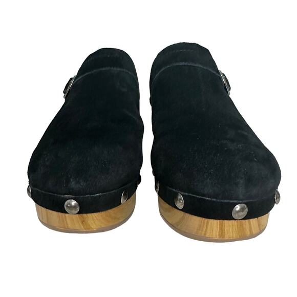 Chinese Laundry Carlie Clog Black Suede Wooden Shoe Women Size 10 Shearling - Picture 8 of 14
